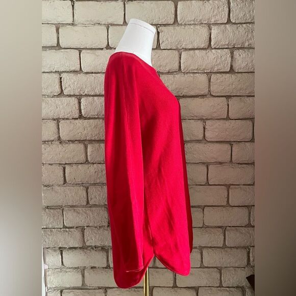 Michael Kors Red Knit Sweater with Gold Zipper - Picture 3 of 7